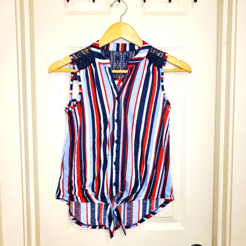 Sleeveless Stripes Top